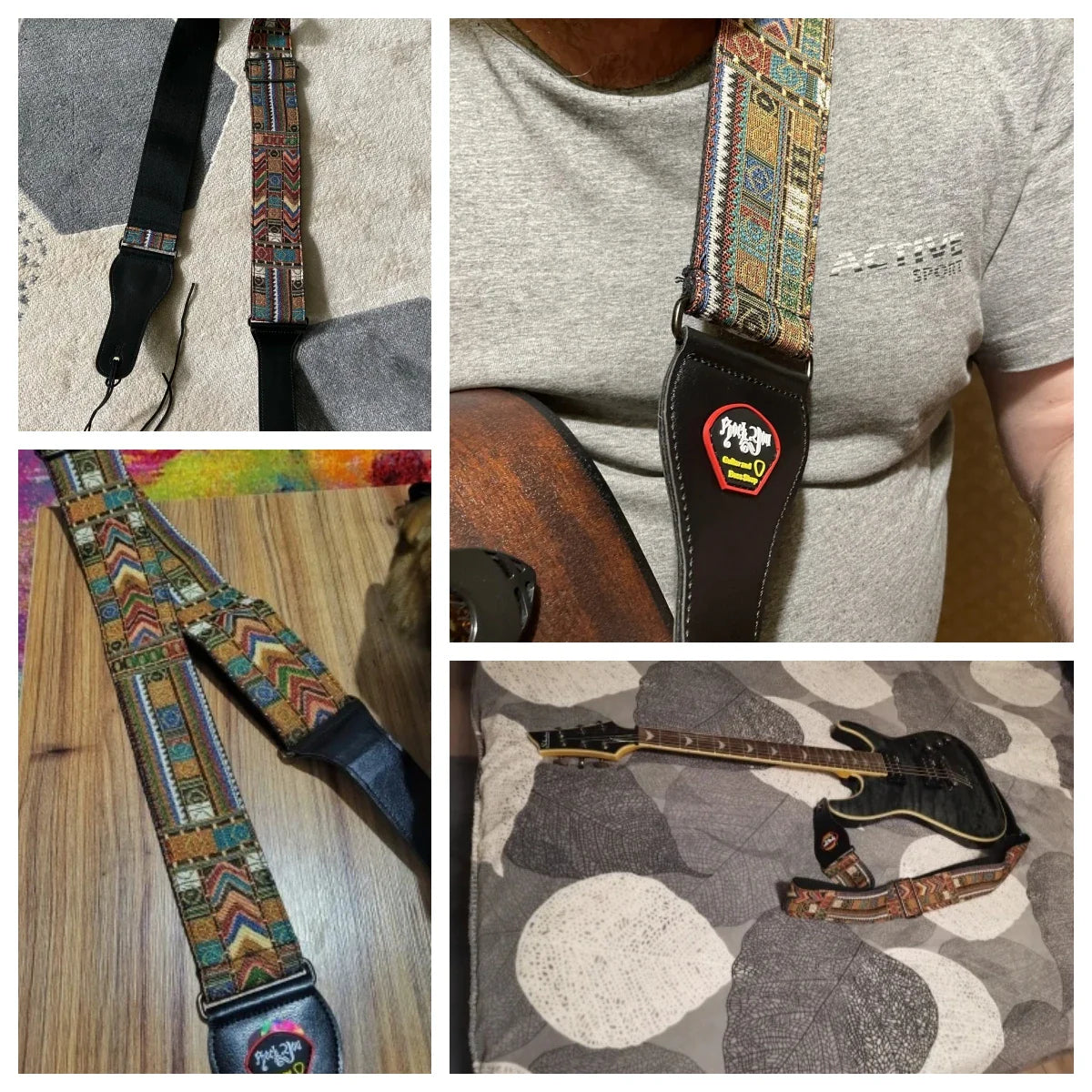 High-Quality Cotton Guitar Strap – Adjustable Length, 6.2cm Wide for Acoustic Guitar & Electric Bass