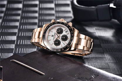 40mm PAGANI DESIGN V2 Men’s Quartz Watch – Sapphire Retro Chronograph Stainless Steel Waterproof