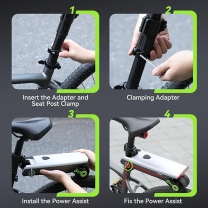 Electric Bike Conversion Kit — 31-Mile Range Pedal Assist with 12V 10AH Battery, 15.5MPH, Tool-Free Installation