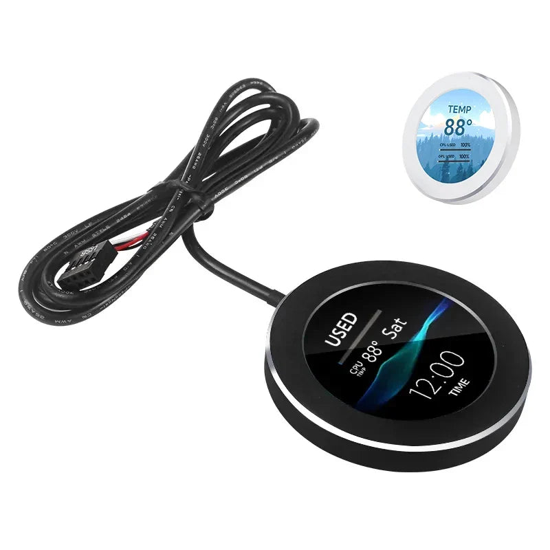 2.8-Inch IPS Secondary Screen USB Round LCD – 480x480 Water-Cooled CPU/GPU/RAM/HDD Monitor for Mini PC Gamer (No AIDA64)