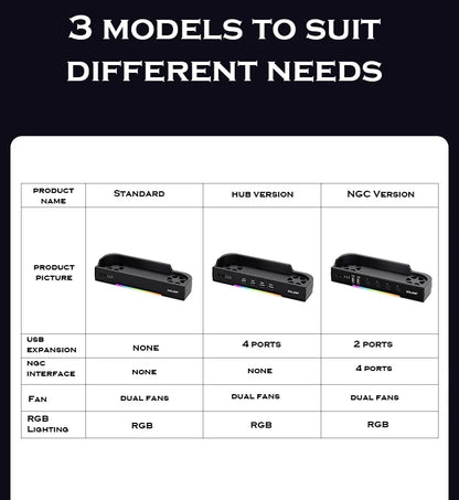 Aolion Switch 2 RGB Cooling Dock – Portable Hub Expansion Base with Wall Mount & NGC Support
