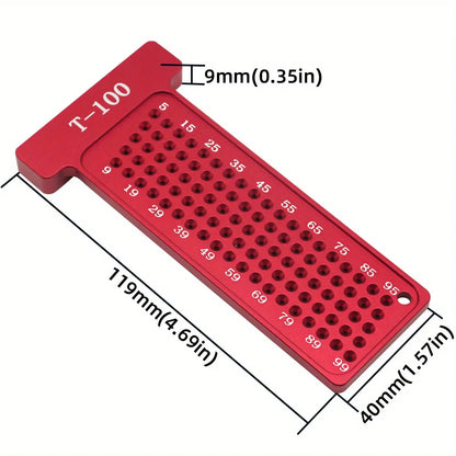 Woodworking Scribe T-Square Ruler – Metric/Inch Aluminum Line Drawing Gauge, Right Angle Protractor for Carpenter Layout