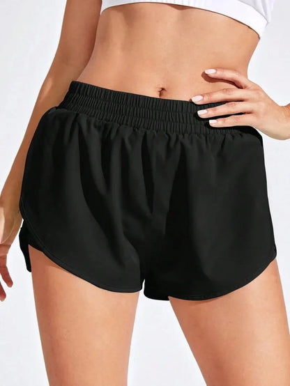 Women’s Yoga & Fitness Shorts – Elastic Running Workout Leggings for Gym, Sport & Activewear