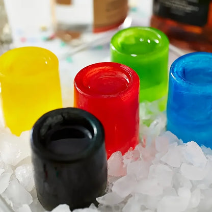 Silicone Ice Cube Mold – 4-Hole Round Press Ice Block Maker for Whiskey, Beer & Drinks | Reusable Cup-Shaped Ice Tray Kitchen Tool