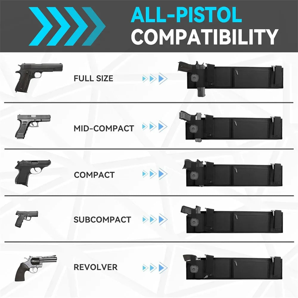 Belly Band Gun Holster - Concealed Carry Waist Pistol Holster for Hunting, Fitness & Self-Defense