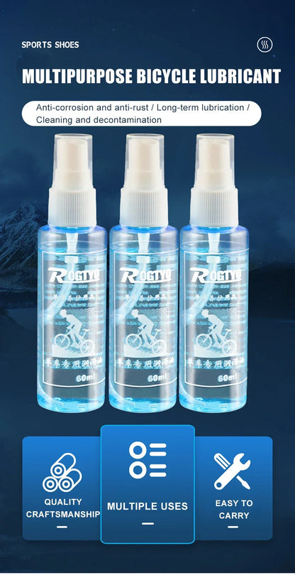 60ML Bicycle Chain Lubricant – Long Lasting Dry Lube Oil for MTB & Road Bike Chain Maintenance, Waxy Formula
