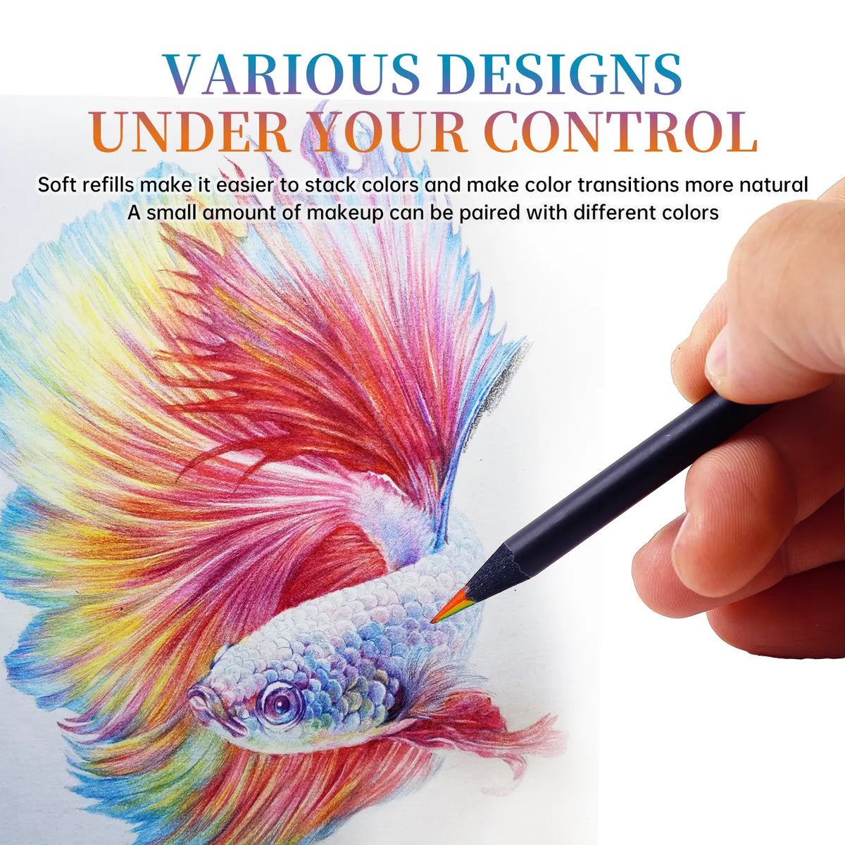 12pcs/Set Kawaii Rainbow Pencil - 7 Colors Concentric Gradient Crayons - Kids Gift for Art Painting and Drawing Stationery