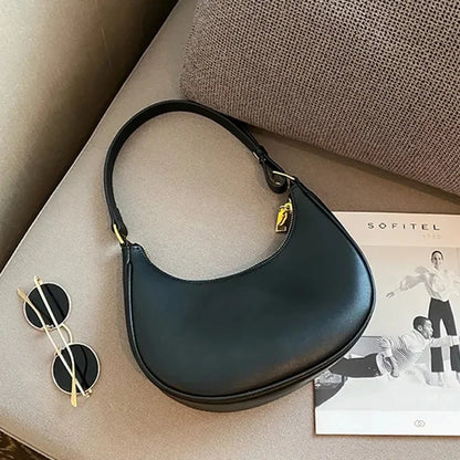 Fashion PU Leather Underarm Bag for Women – Trendy Clutch Handbag, Single Shoulder, Simple Hobo Tote