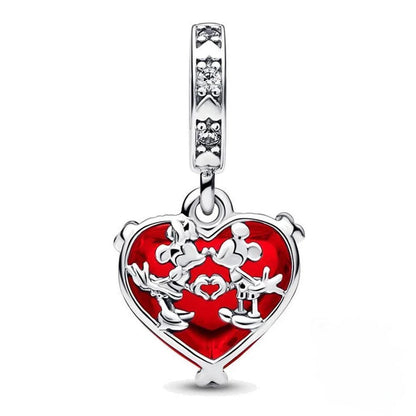 MINISO League of Legends Mickey & Minnie 925 Sterling Silver Charm – Beads Fit for Pandora Bracelet, Ladies Jewelry