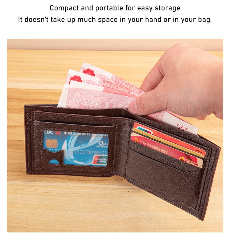 Mini Slim Zipper Card Wallet for Men — Portable Ultra-Thin Black Purse for ID, Bank & Credit Cards