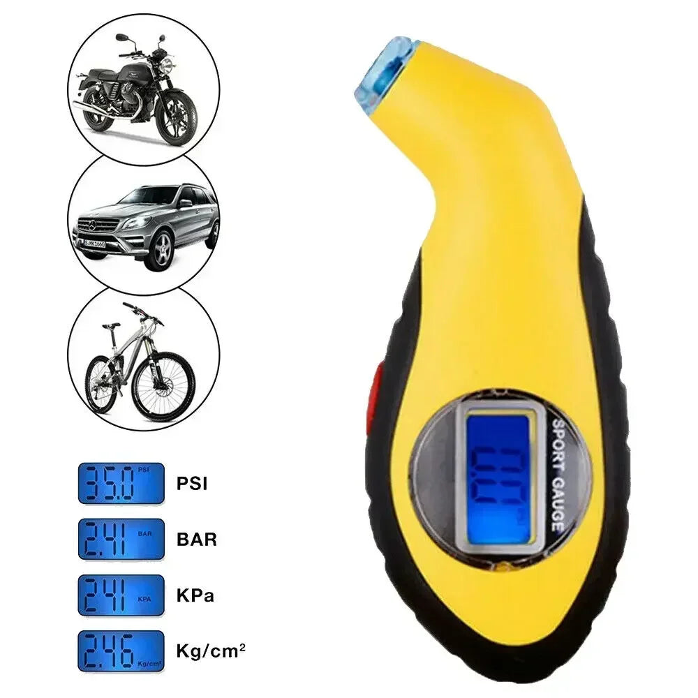 Compact Digital Tire Pressure Gauge – LCD Display for Cars, Motorcycles & Vehicle Maintenance