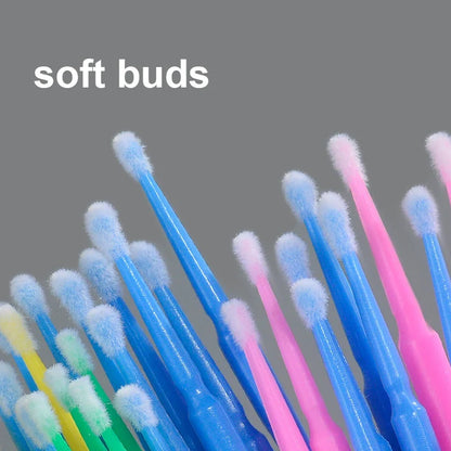 100pcs Eyelash Cleaning Brushes – Micro Cotton Swabs for Lash Extensions & Makeup Remover