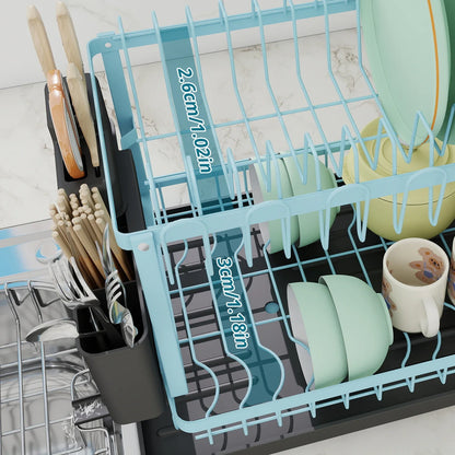 Pink Dish Rack – Snap-On Kitchen Storage Organizer for Bowls & Plates, No-Drill Installation