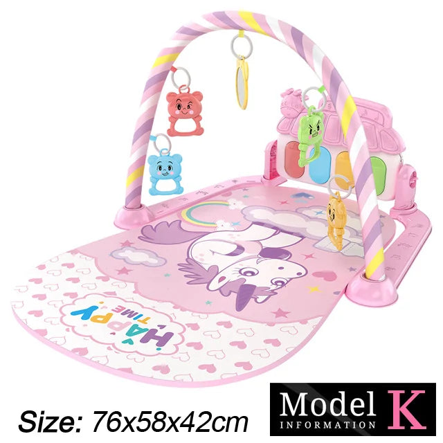 Baby Fitness Stand Music Play Gym – Newborn Piano Crawling Blanket & Pedal Activity Toy for Early Education (0-36 Months)