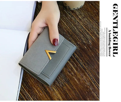 Luxury Mini Leather Wallet for Women – Small Short Fashion Purse with Credit Card Holder