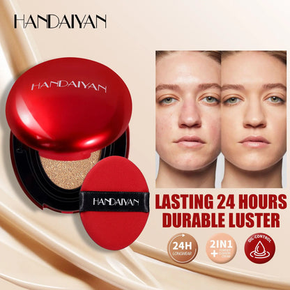BB Cream Air Cushion Foundation - Full Coverage, Waterproof & Long-Lasting Brightening Makeup for Women - Korean Cosmetics