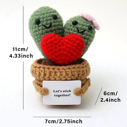 Positive Energy Crochet Doll — Handmade Knitted Plush Potato, Plant, Avocado, Bee & Animal Pocket Hug Emotional Support Gift