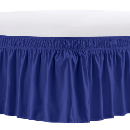 Elastic Wrap Around Bed Skirt – Wrinkle, Fade & Shrink Resistant Easy Fit Dust Ruffle for Adjustable Beds