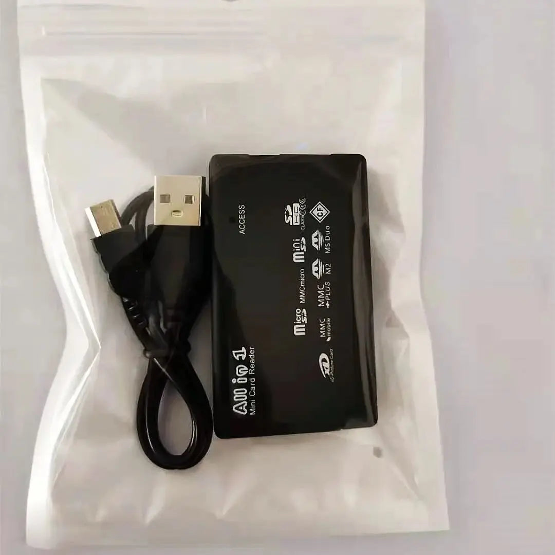 USB 2.0 Mini Memory Card Reader - Multifunctional All-in-One, 480Mbps, Supports TF, M2, XD, CF, Micro SD Cards