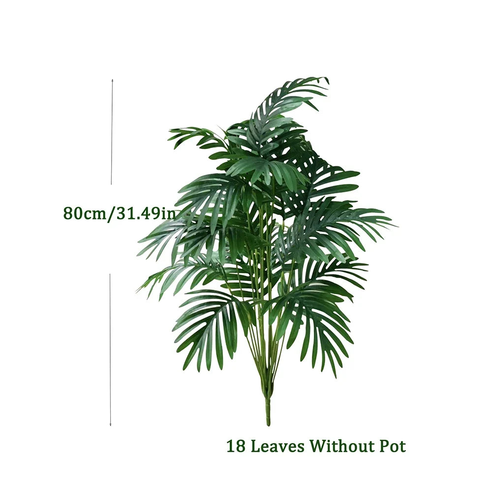 60-80cm Artificial Palm Tree - Faux Monstera & Maranta Leaves for Indoor Home Decor