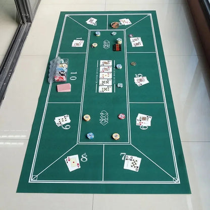 180x90cm Non-Woven Casino Tablecloth – Texas Hold'em Poker Game Mat for Home Party & Entertainment
