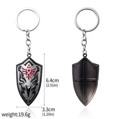 Zelda Tears of the Kingdom Purah Pad Keychain – Master Sword & Hylian Shield Pendant for Fans