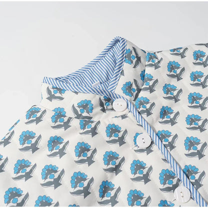 2025 Women’s Printed Quilted Padded Jacket – Collared Cotton Coat with Contrast Piped Pockets, Casual Autumn Outerwear