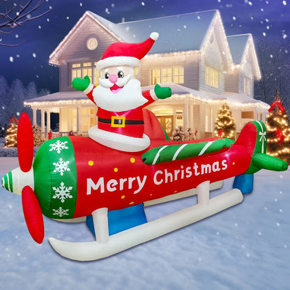Merry Christmas Tree Arch Inflatable – Santa Claus Sleigh Decoration with LED Light for Home, Garden, and New Year Party Decor