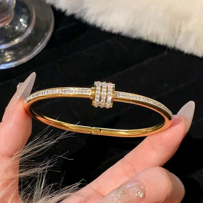Women's Fashion Stainless Steel Waterproof Luxury Bracelet – Stylish Jewelry for Date, Party, and Festival Gifts - S090