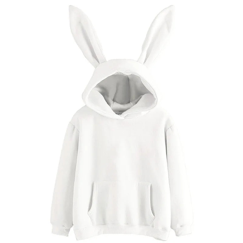 Women's Rabbit Hooded Hoodie - Harajuku Loose Casual Autumn Winter Coat