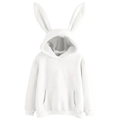 Women's Rabbit Hooded Hoodie - Harajuku Loose Casual Autumn Winter Coat