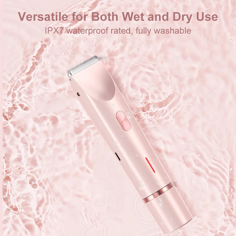 Women’s 2-in-1 Electric Razor – Dual-Head Painless Wet & Dry Bikini Trimmer with Detachable Head Shaver