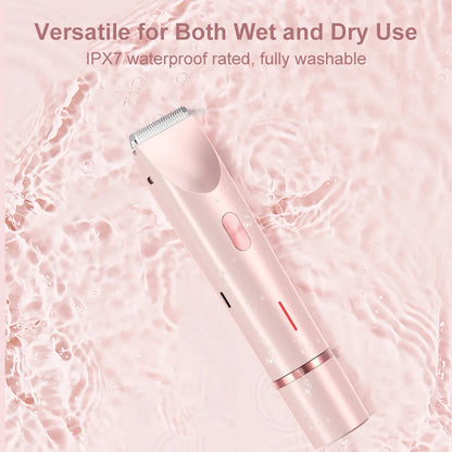 Women’s 2-in-1 Electric Razor – Dual-Head Painless Wet & Dry Bikini Trimmer with Detachable Head Shaver