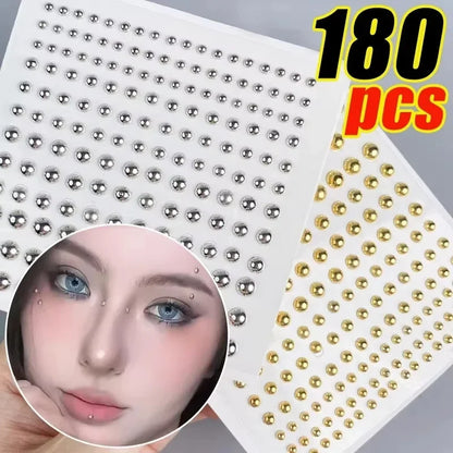 180-Piece Fake Piercing Stickers - Non-Piercing Nose, Lip, Eyebrow & Belly Jewelry Stickers