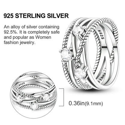 925 Sterling Silver Ring – Infinite Love Star & Moon Design for Women, Wedding Jewelry Gift