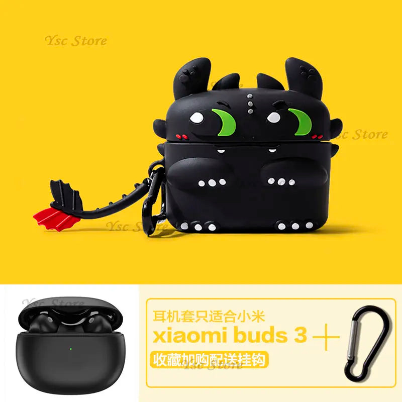 Cartoon Silicone Earphone Case for Xiaomi Buds 3 — Soft Protective Shell for Wireless Earbuds