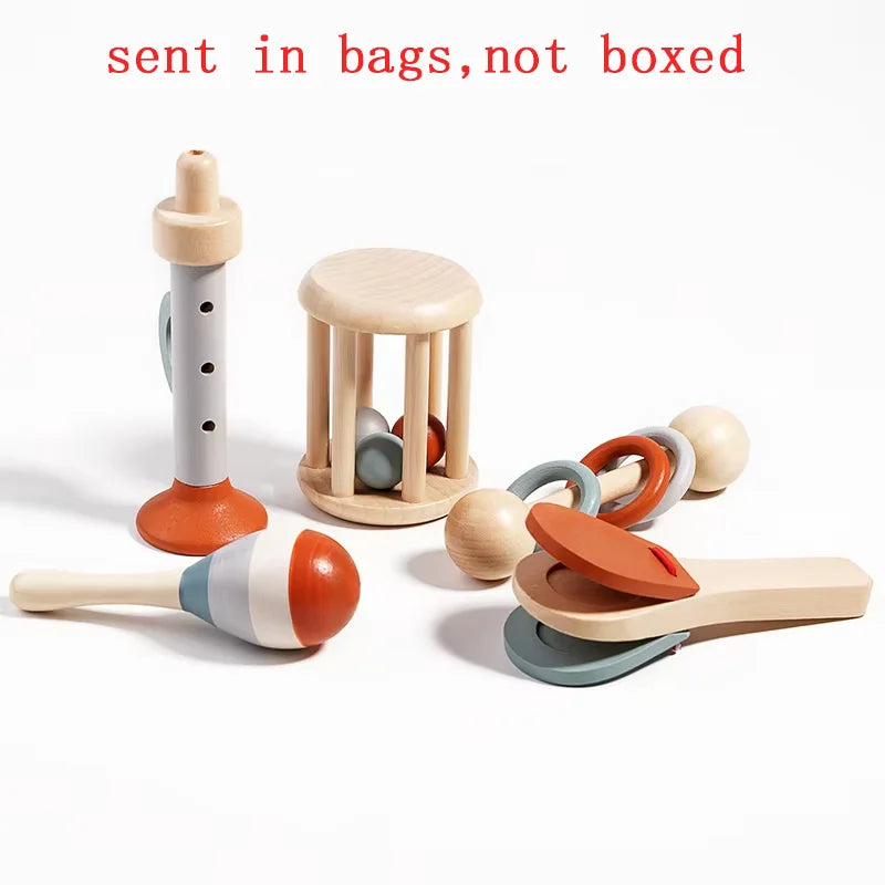 5Pcs Baby Musical Sensory Rattle Toys – Montessori Educational Instruments for Early Learning & Kids Birthday Gifts