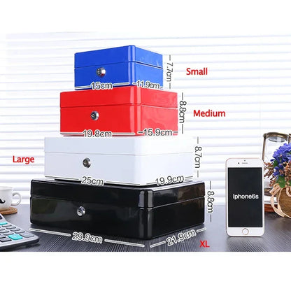 2025 Stainless Steel Petty Cash Money Box with Key Lock – Small Lockable Safe for Home Security & Decoration
