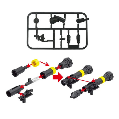 Military Building Blocks Soldier Set - Tactical Weapons Figures with Gatling Gun, Rifle, Mortar & Accessories Toy Kit