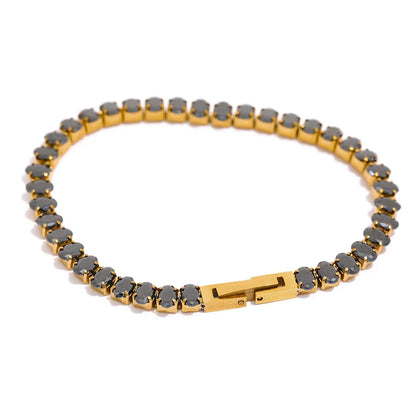 Luxury CZ Tennis Necklace & Bracelet Jewelry Set – Waterproof Stainless Steel Cubic Zirconia Choker for Women