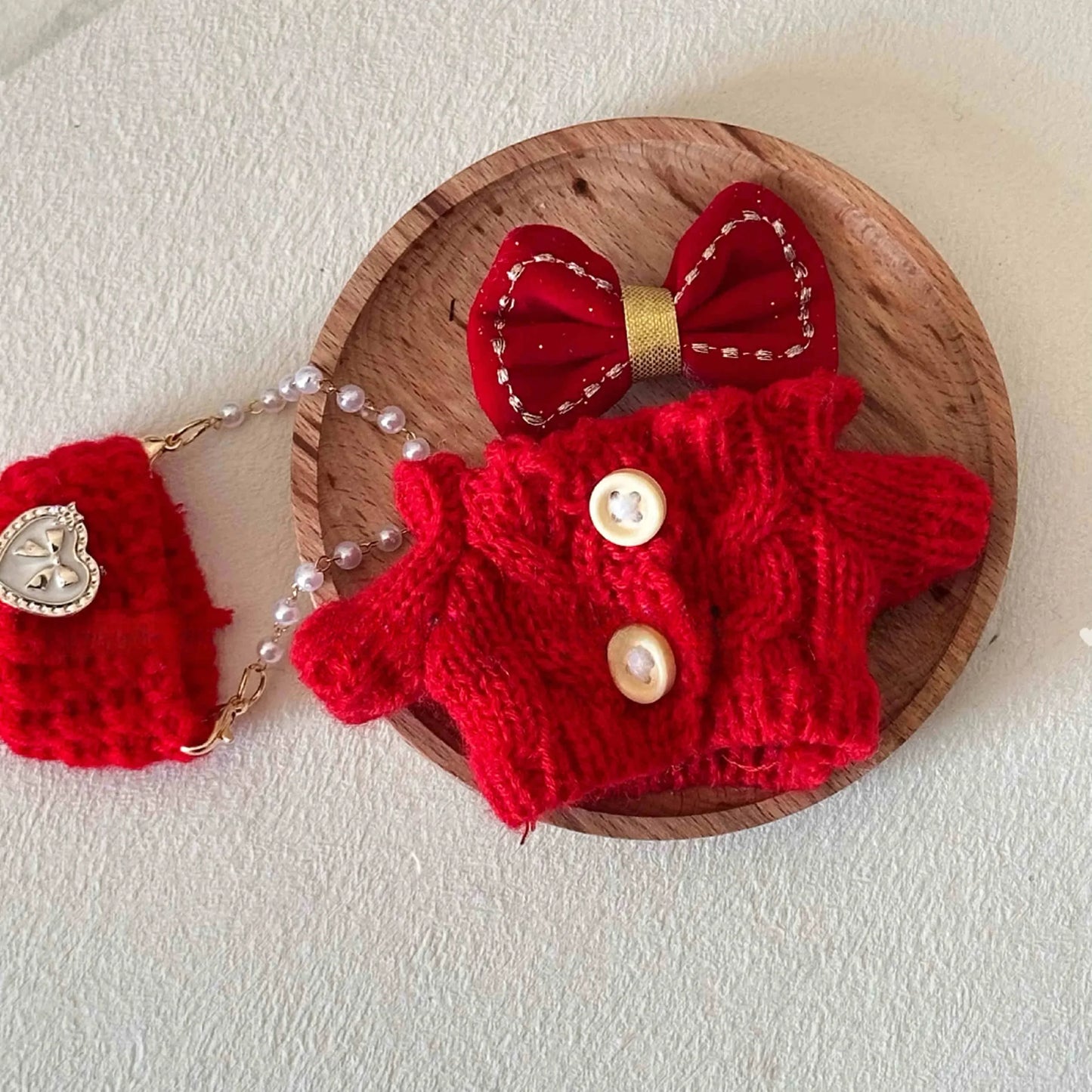 17cm Labubu Plush Doll Clothes – Macaron Outfit, Hair Accessories, DIY Clothing for V1 V2 Dolls & Kids Gift