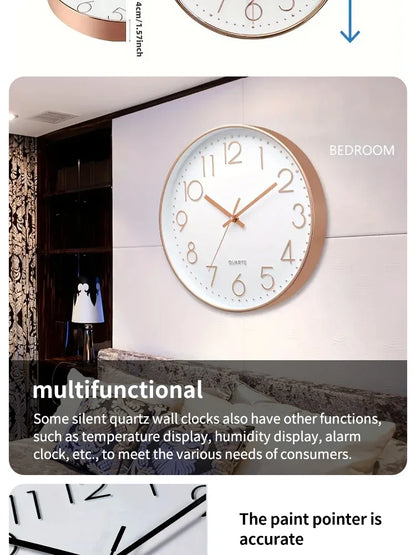 8-Inch Silent Quartz Wall Clock – Hole-Free Minimalist Cubic Digital Clock for Living Room & Bedroom Decor