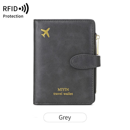 Multi-Functional RFID Anti-Theft Passport Bag – PU Leather Wallet with Multi Card Slots & Large Capacity