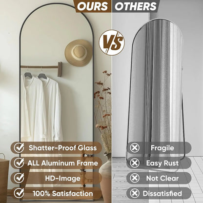 58"x18" Full-Length Floor Mirror — Oversized Rectangular Full Body Mirror with Stand for Bedroom, Living Room & Cloakroom