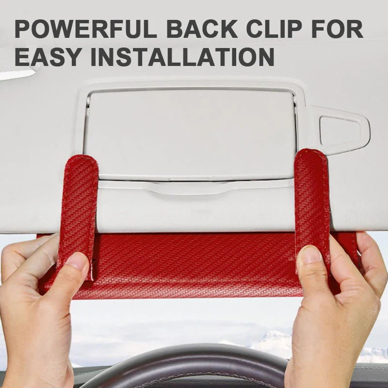 SEAMETAL Car Sunshade Tissue Box – Universal Auto Interior Paper Towel Storage Bag with Carbon Fiber Sun Visor Design