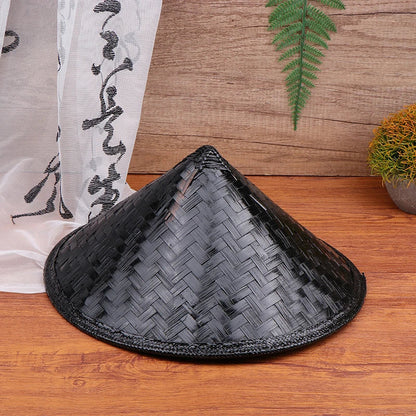 Samurai Straw Ninja Hat — Asian Bamboo Conical Cosplay Cap, Japanese Rice Farmer Party Decorative Hat
