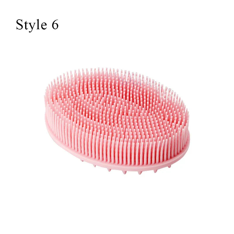 Exfoliating Silicone Bristle Sponge – Dead Skin Scrubber & Scalp Massager Bath Brush