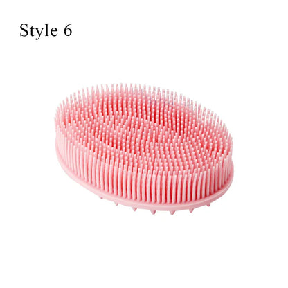 Exfoliating Silicone Bristle Sponge – Dead Skin Scrubber & Scalp Massager Bath Brush