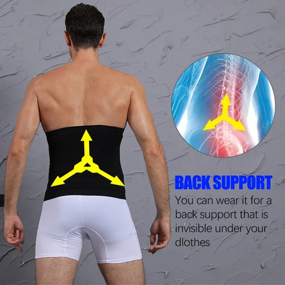 Men’s Waist Trainer Body Shaper — Tummy Control Slimming Belt for Abs Workout & Compression Shapewear