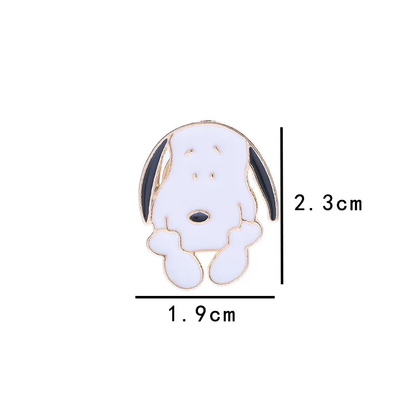 7 Pcs Kawaii Snoopy Brooch Set | Cartoon Anime Alloy Pins for Clothes, Bags & Accessories